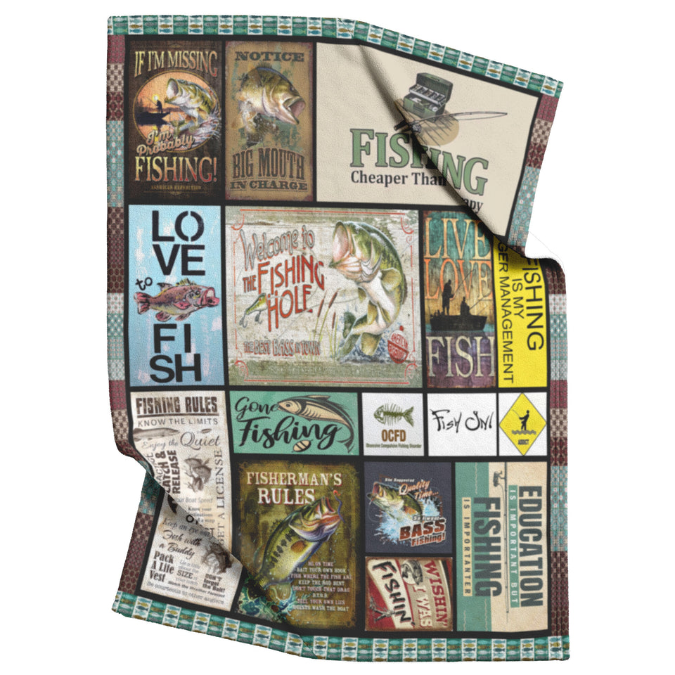 Fishing Live Love Fish Quilt