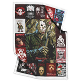 Friday the 13th - Halloween Movie Blanket, Jason Voorhees Fleece, Sherpa Blanket 30x40