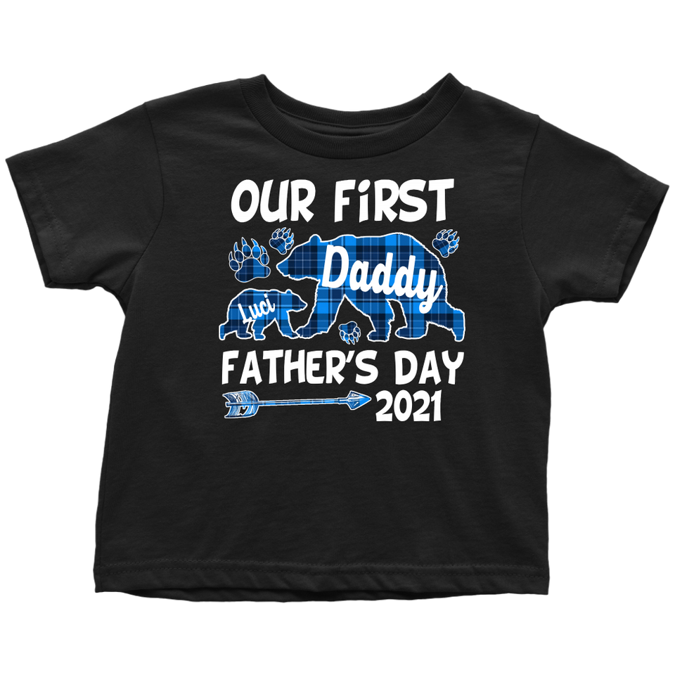 Black - Blue Bear baby shirt