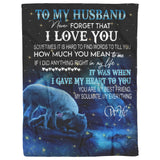 Gift to My Husband Blanket from Wife, Wolf Blanket copy