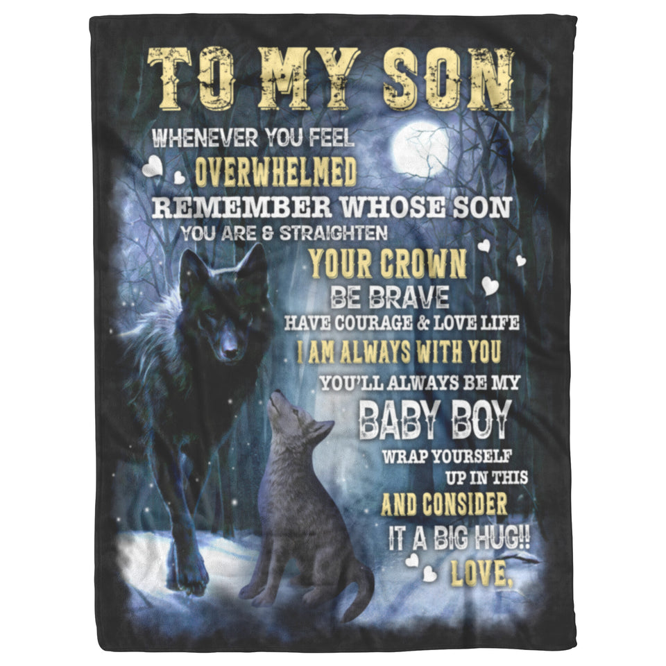 Gift to My Husband Blanket from Wife, Wolf Blanket