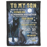 Gift to My Husband Blanket from Wife, Wolf Blanket