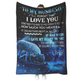 Gift to My Husband Blanket from Wife, Wolf Blanket copy