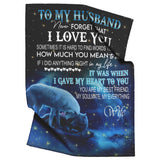 Gift to My Husband Blanket from Wife, Wolf Blanket copy