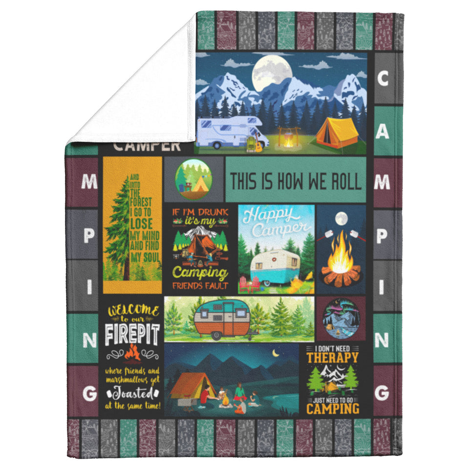 Happy Camper Camping Blankets