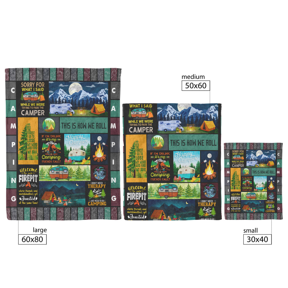 Happy Camper Camping Blankets