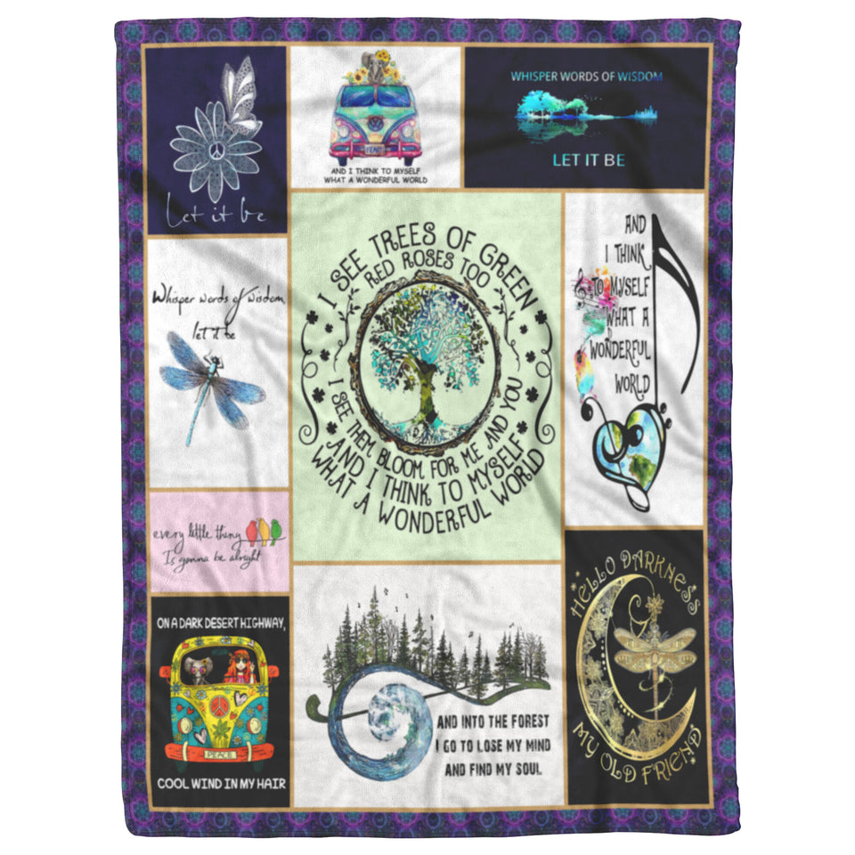 Hippie Blanket, Let It Be Hippie Fleece 50x60