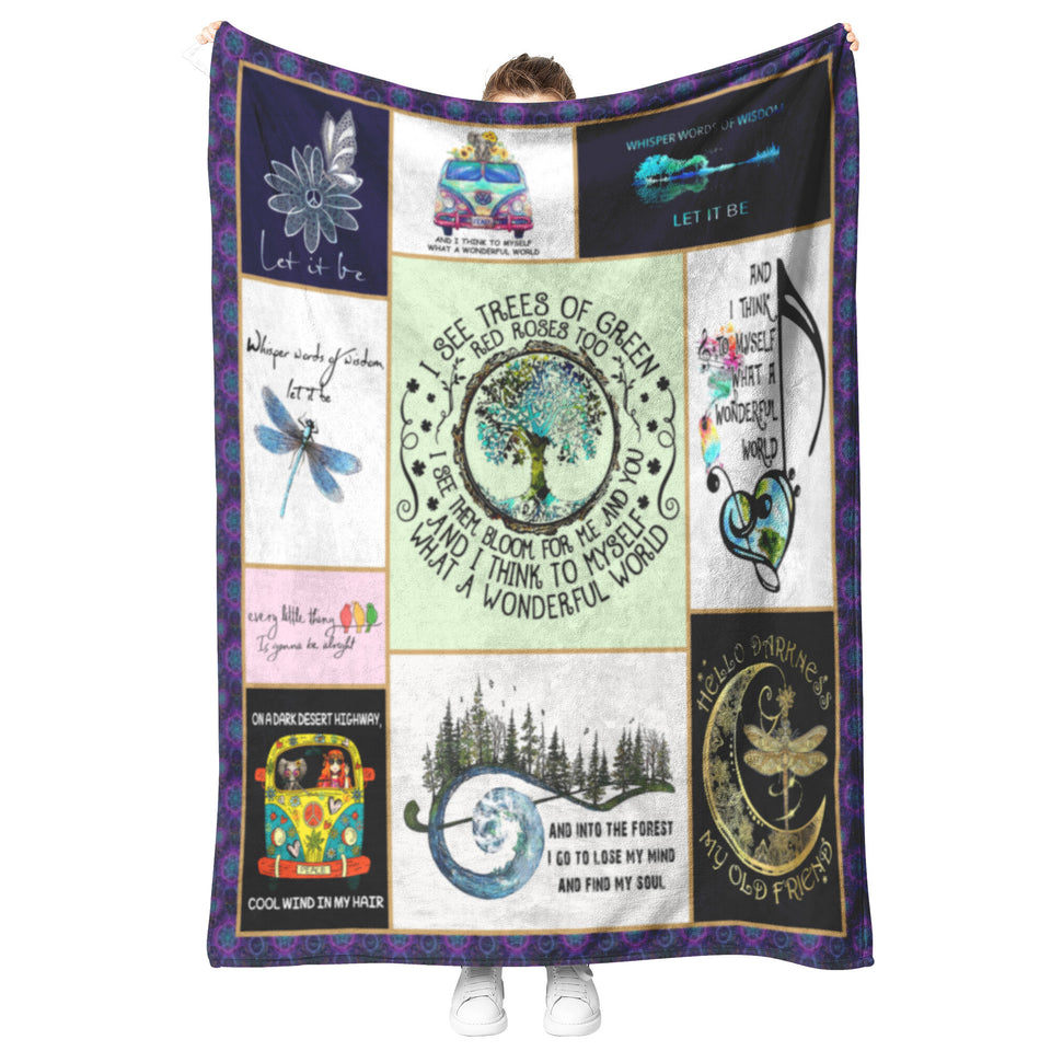 Hippie Blanket, Let It Be Hippie Fleece 50x60