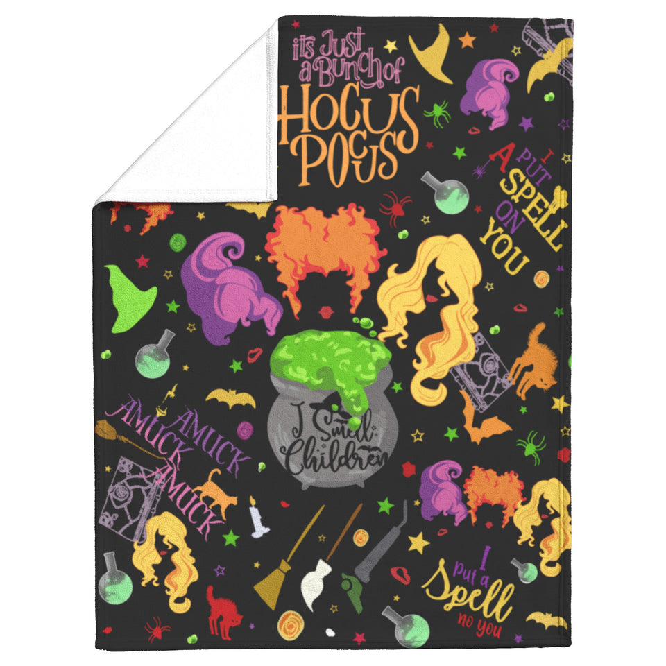 Hocus Pocus Blanket, Halloween Fleece Blanket Witch Sanderson Flannel Sisters 60x80