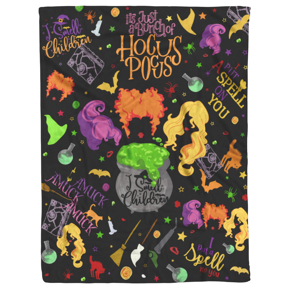 Hocus Pocus Blanket, Halloween Fleece Blanket Witch Sanderson Flannel Sisters 60x80