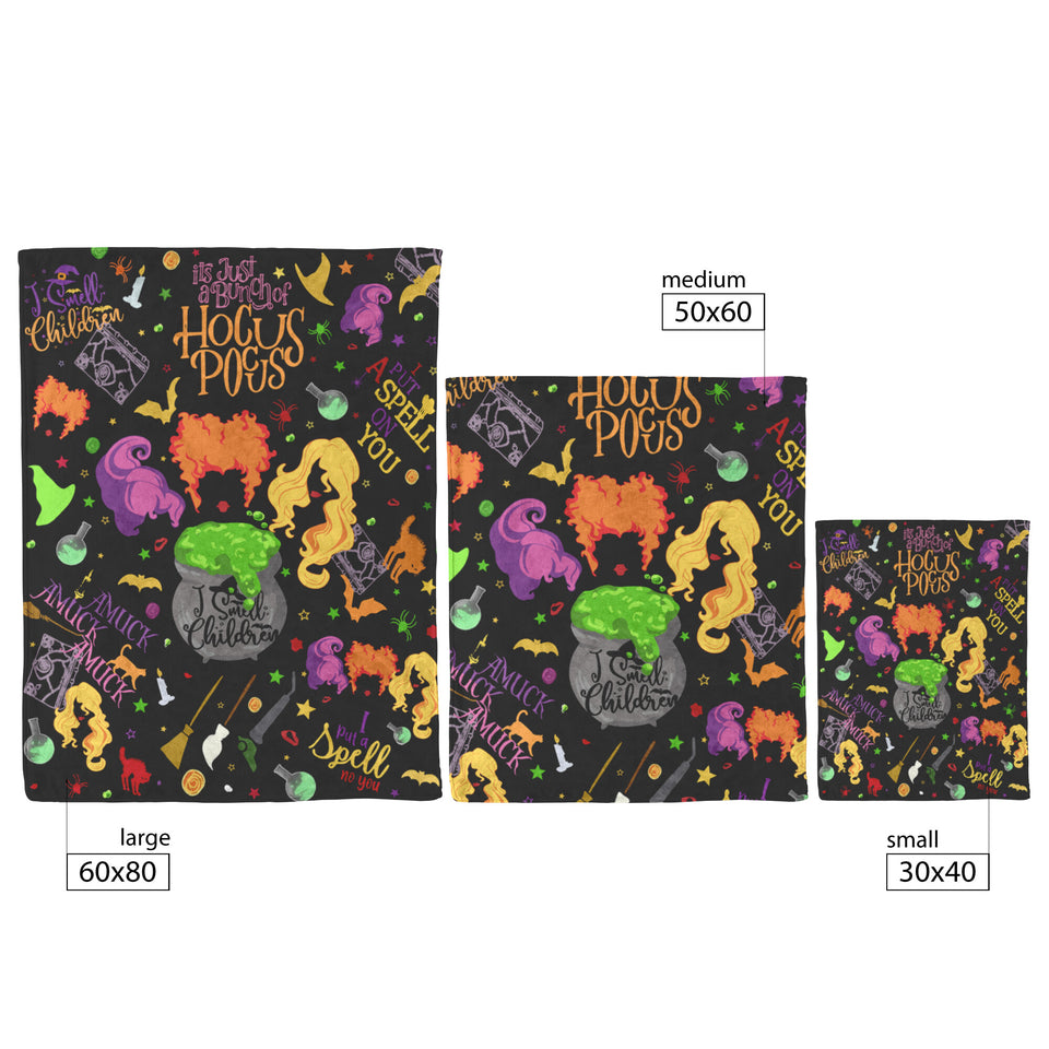 Hocus Pocus Blanket, Halloween Fleece Blanket Witch Sanderson Flannel Sisters 60x80