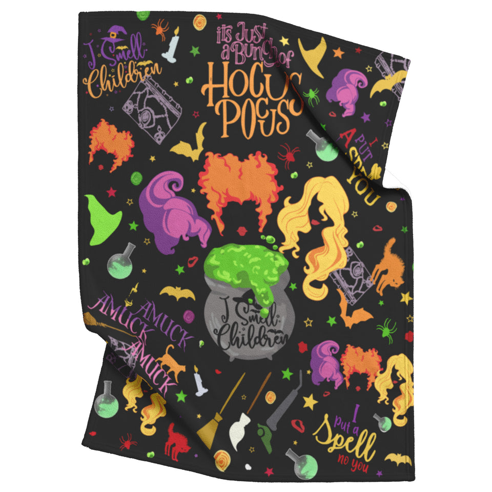Hocus Pocus Blanket, Halloween Fleece Blanket Witch Sanderson Flannel Sisters 60x80