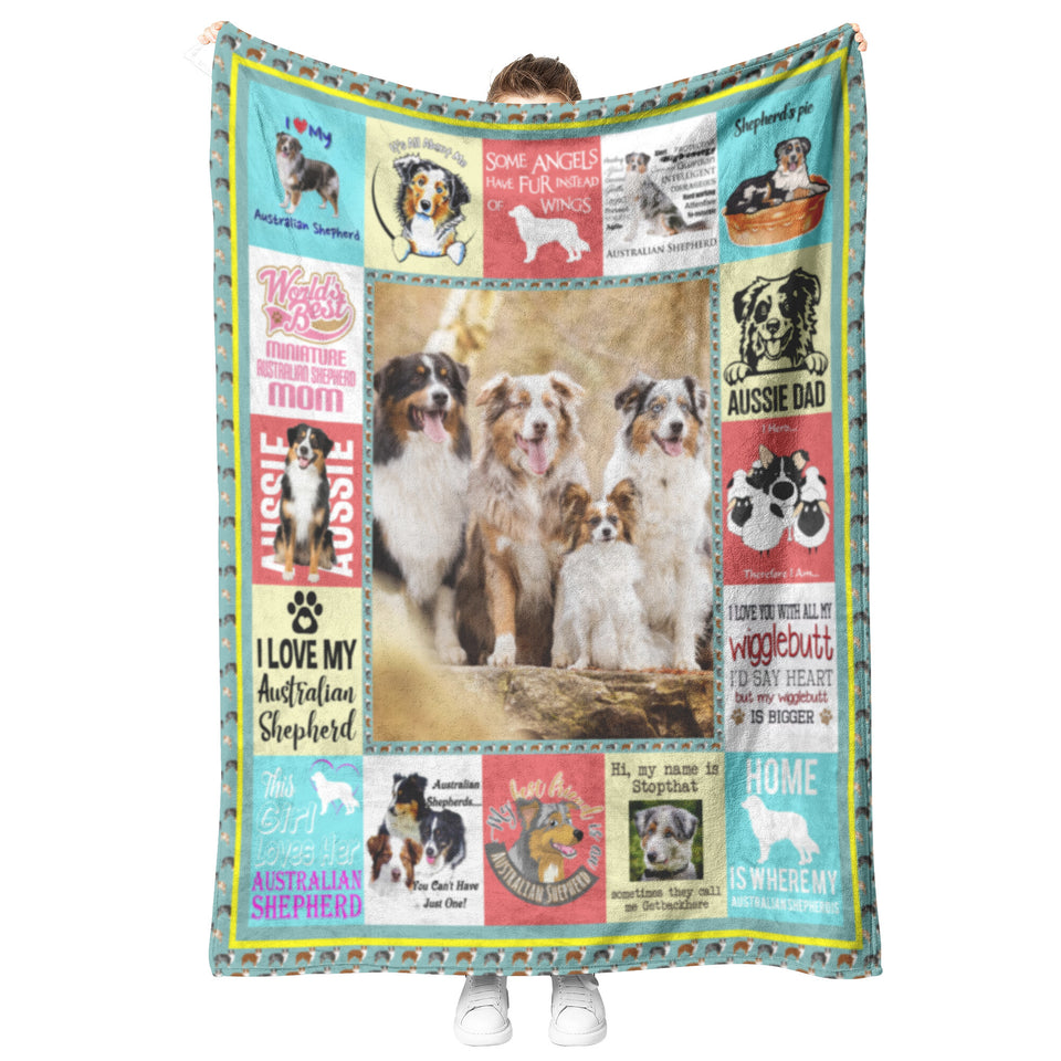 Home Is Where My Australian Shepherd Dog Is Quilt Blanket