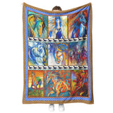 Horse Abstract Art Quilt, Gifts For Birthday Christmas Quilt Blanket copy