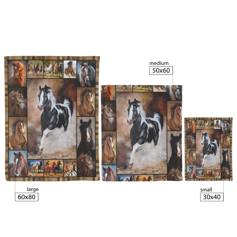 Horse Quilt, Bunch Of Horses Quilt Blanket sua lai