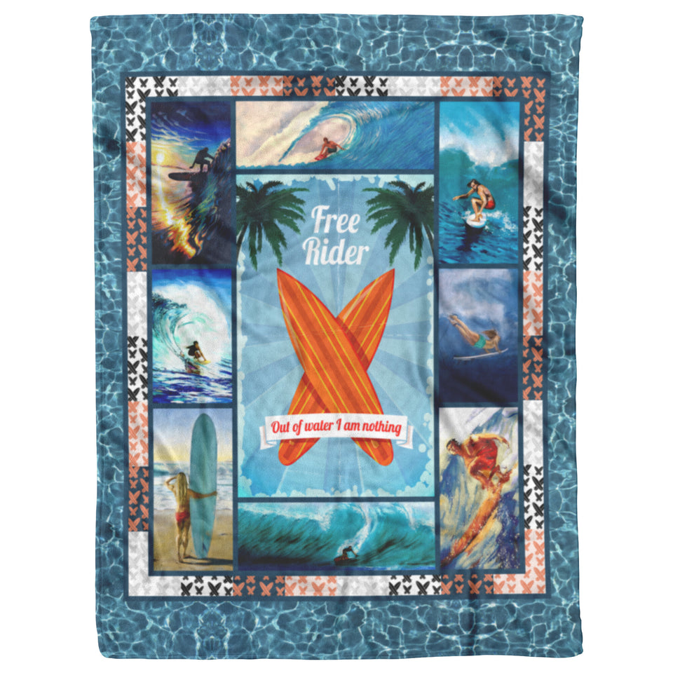 I Love Surfing Blanket