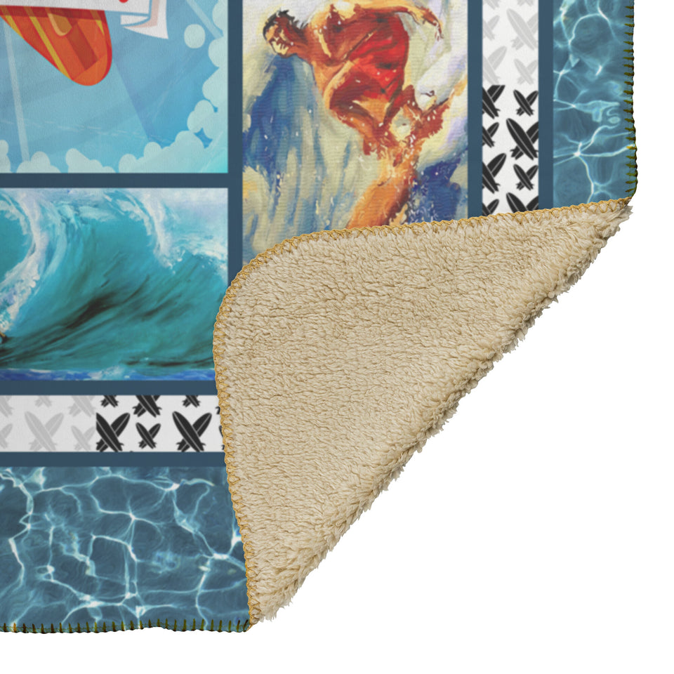 I Love Surfing Blanket