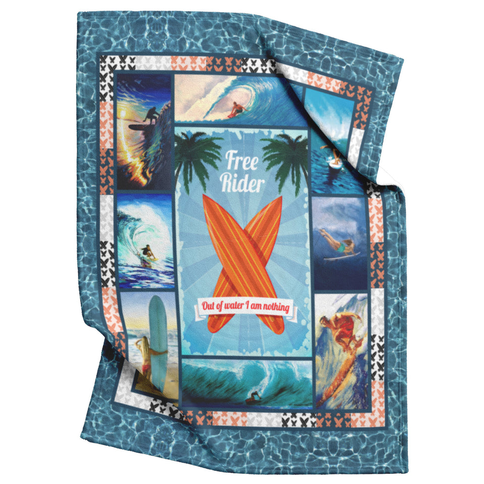 I Love Surfing Blanket