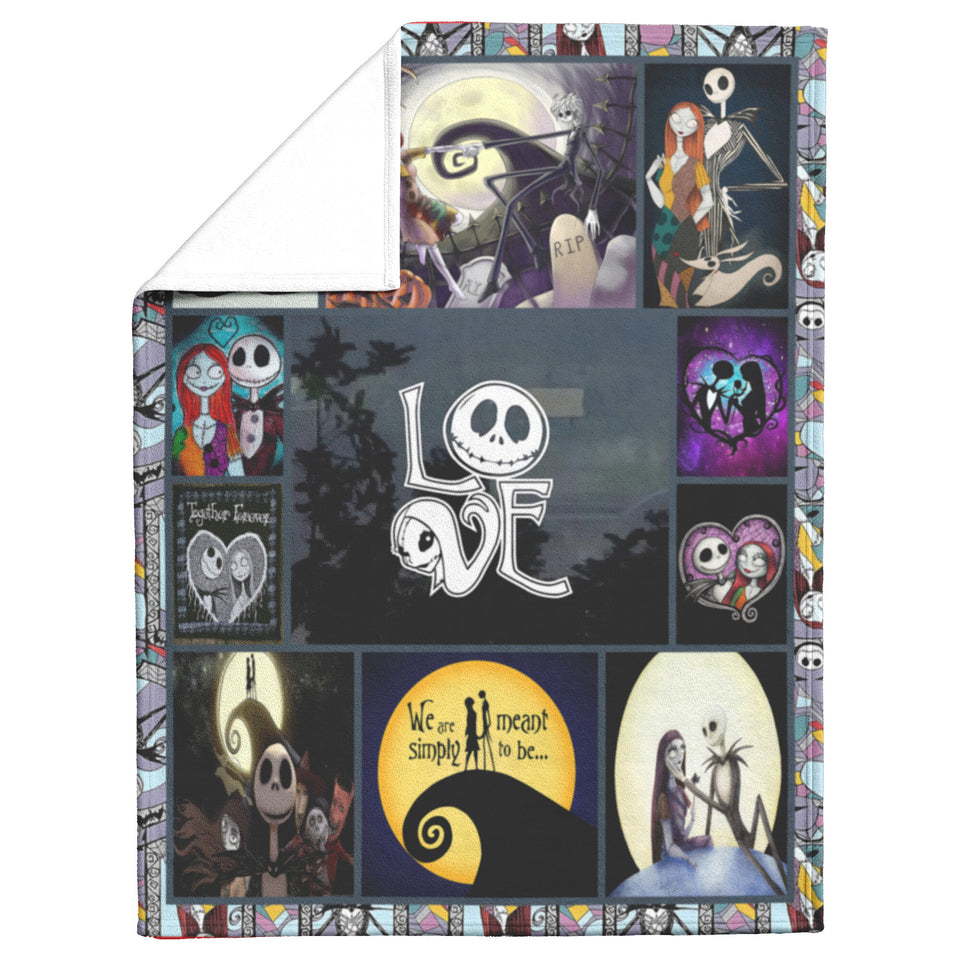 Jack Skellington Fleece, Sherpa Blanket, The Nightmare Before Christmas Quilt
