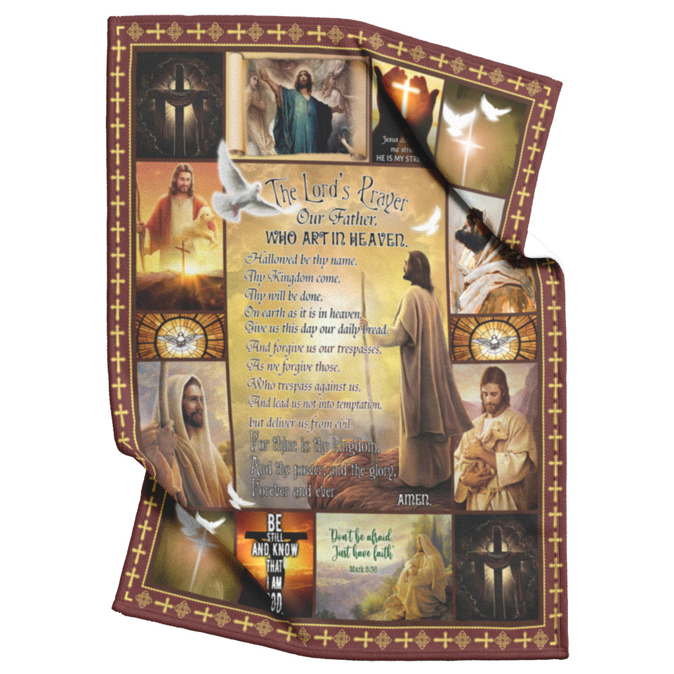 Jesus Christ Blanket, Christian Religious Faith Fleece, Sherpa Blanket
