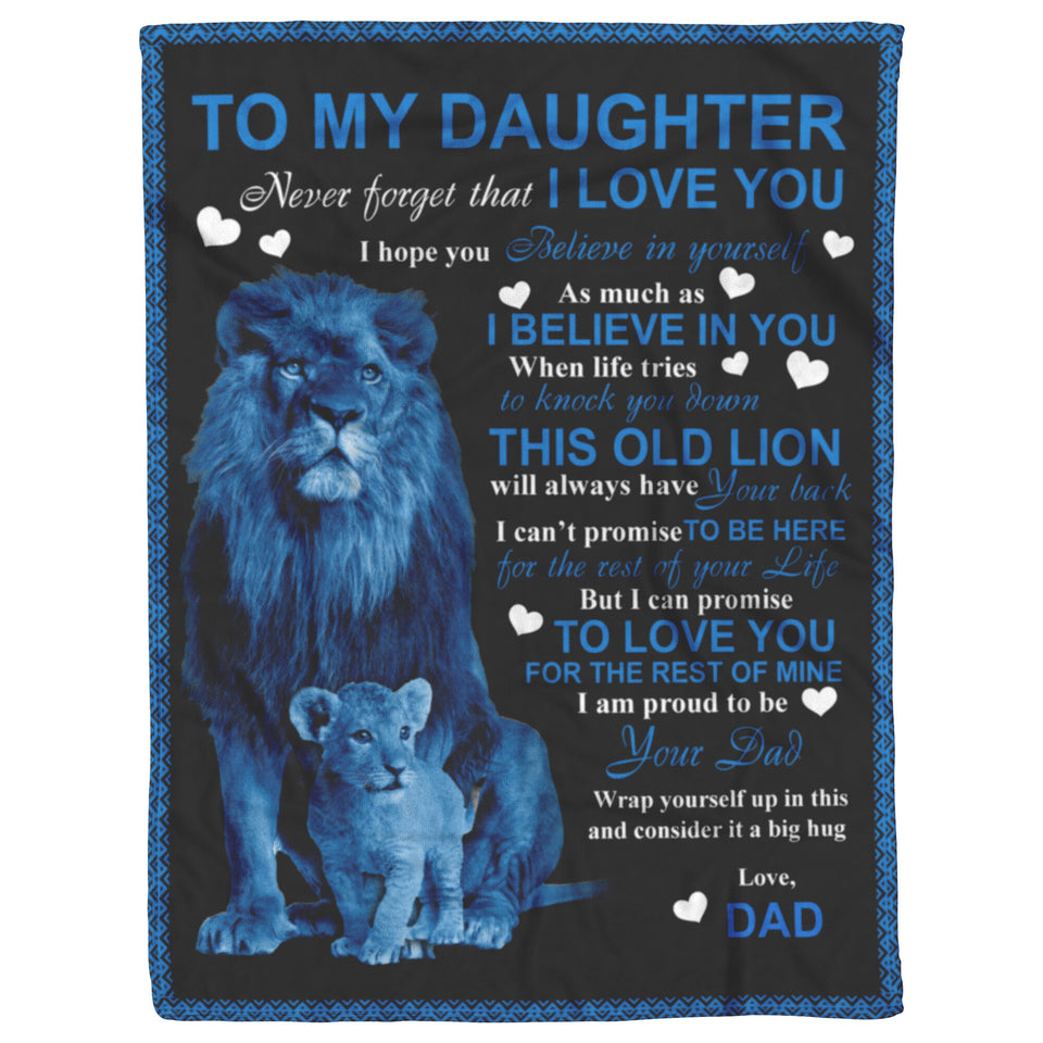 Lion Daughter Blanket With Dad 60x80