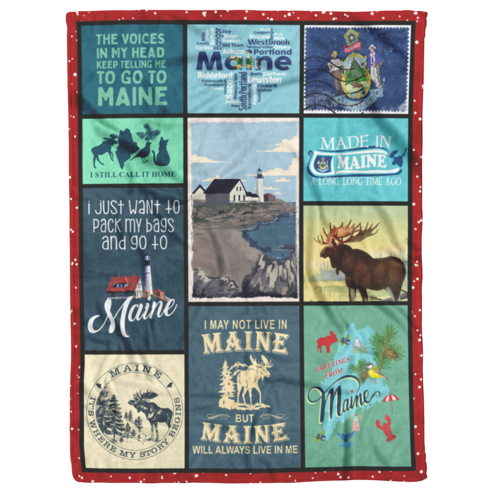 Maine Blanket, Maine State Fleece  60x80
