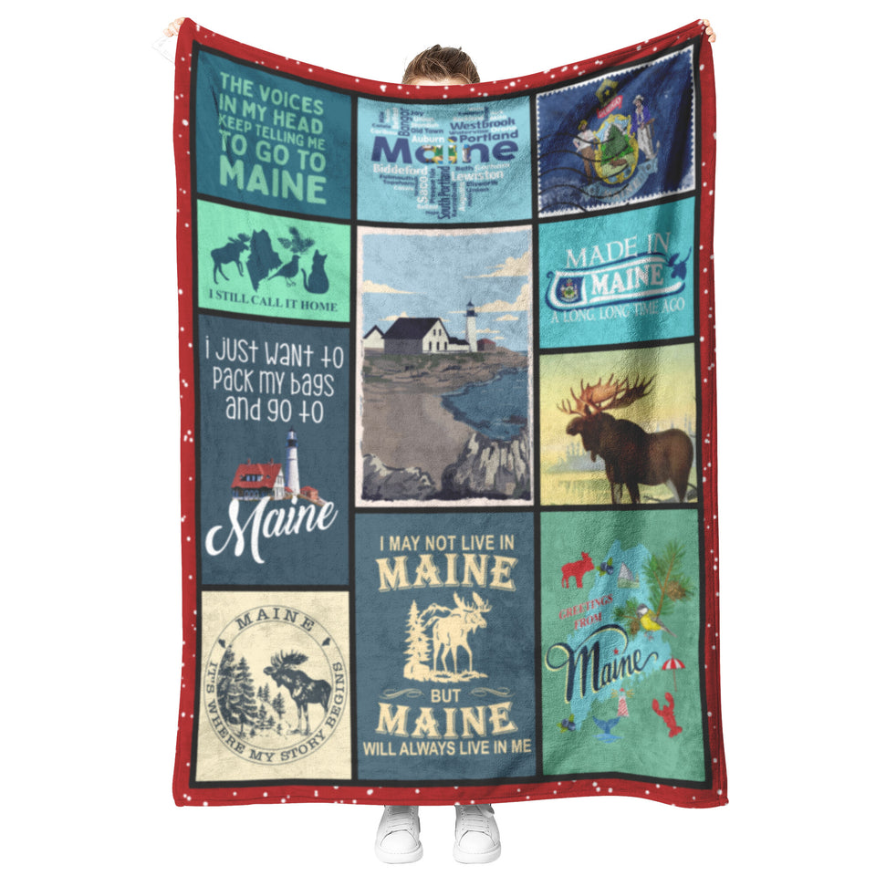 Maine Blanket, Maine State Fleece  60x80