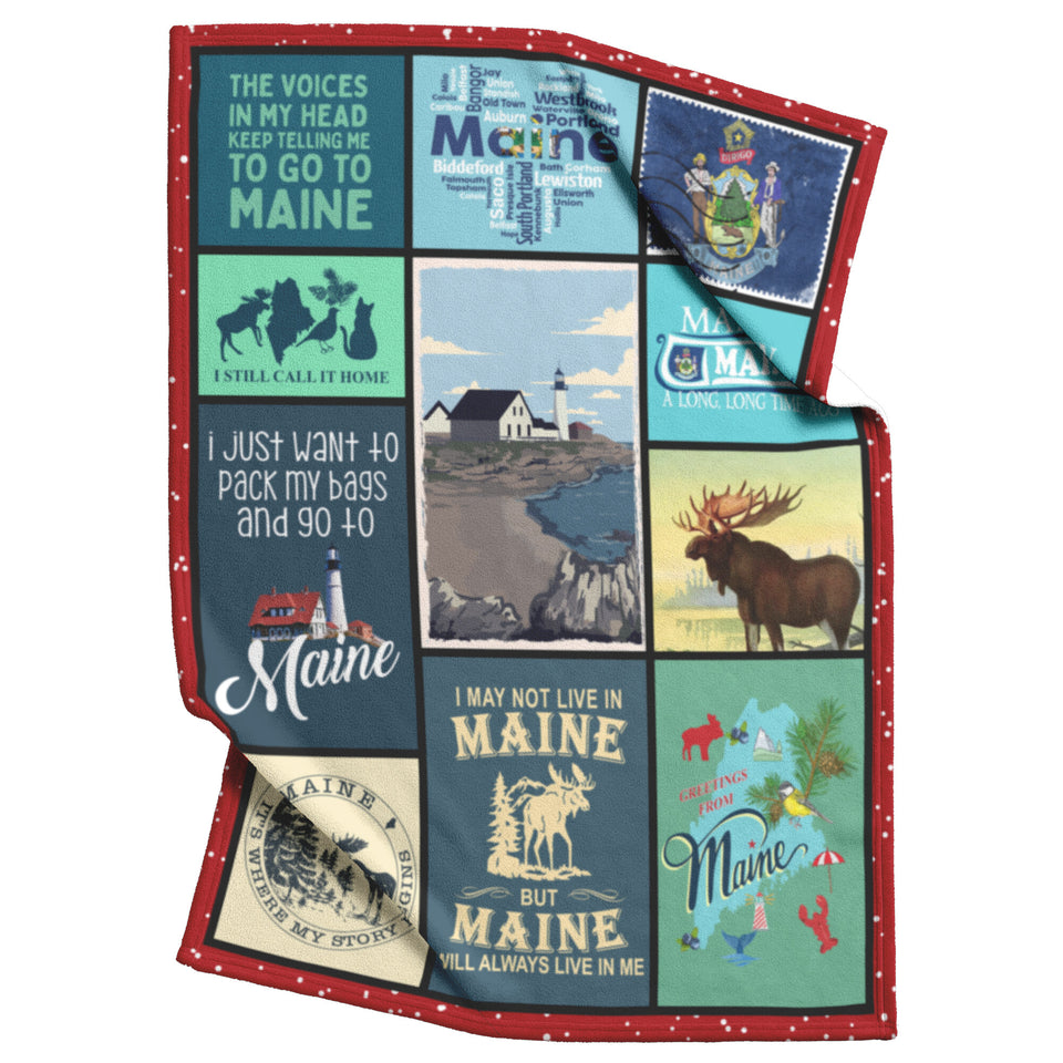 Maine Blanket, Maine State Fleece  60x80