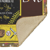 Mom To Daughter Softball Quilt Blanket Block Of Gear copy
