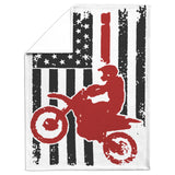 Motorbike Fleece Blanket - American Flag Dirt Bike Fleece Blanket copy