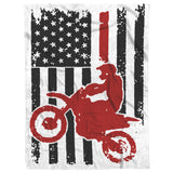 Motorbike Fleece Blanket - American Flag Dirt Bike Fleece Blanket copy