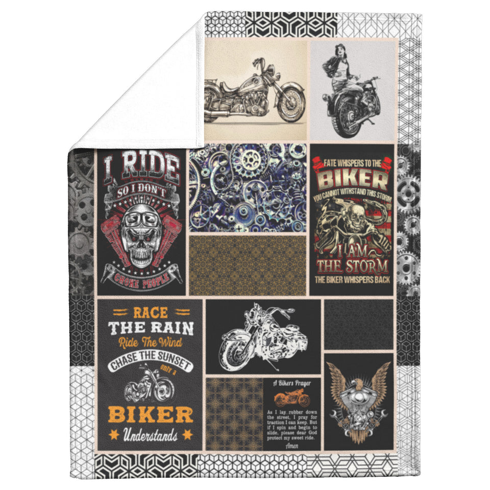 Motorcycle Biker Quilt 2612, King - All Season Quilts