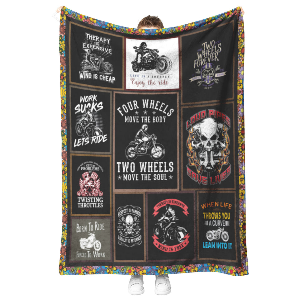 Motorcycle Blanket, Biker Blankets, Rider Blanket