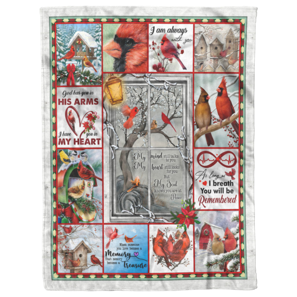 My Soul Knows You are at Peace Cardinal Memory Sign Fleece copy