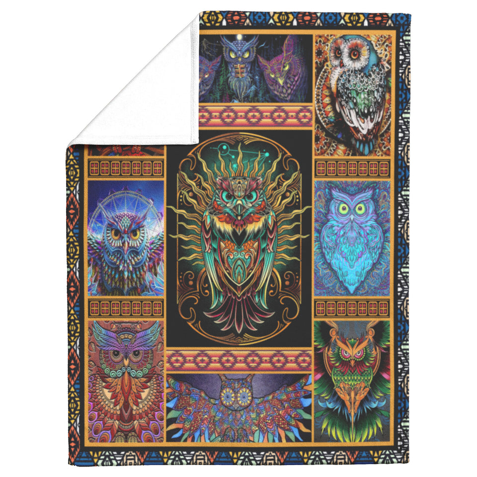 Owl Blanket, Owl Love Fleece, Sherpa Blanket copy