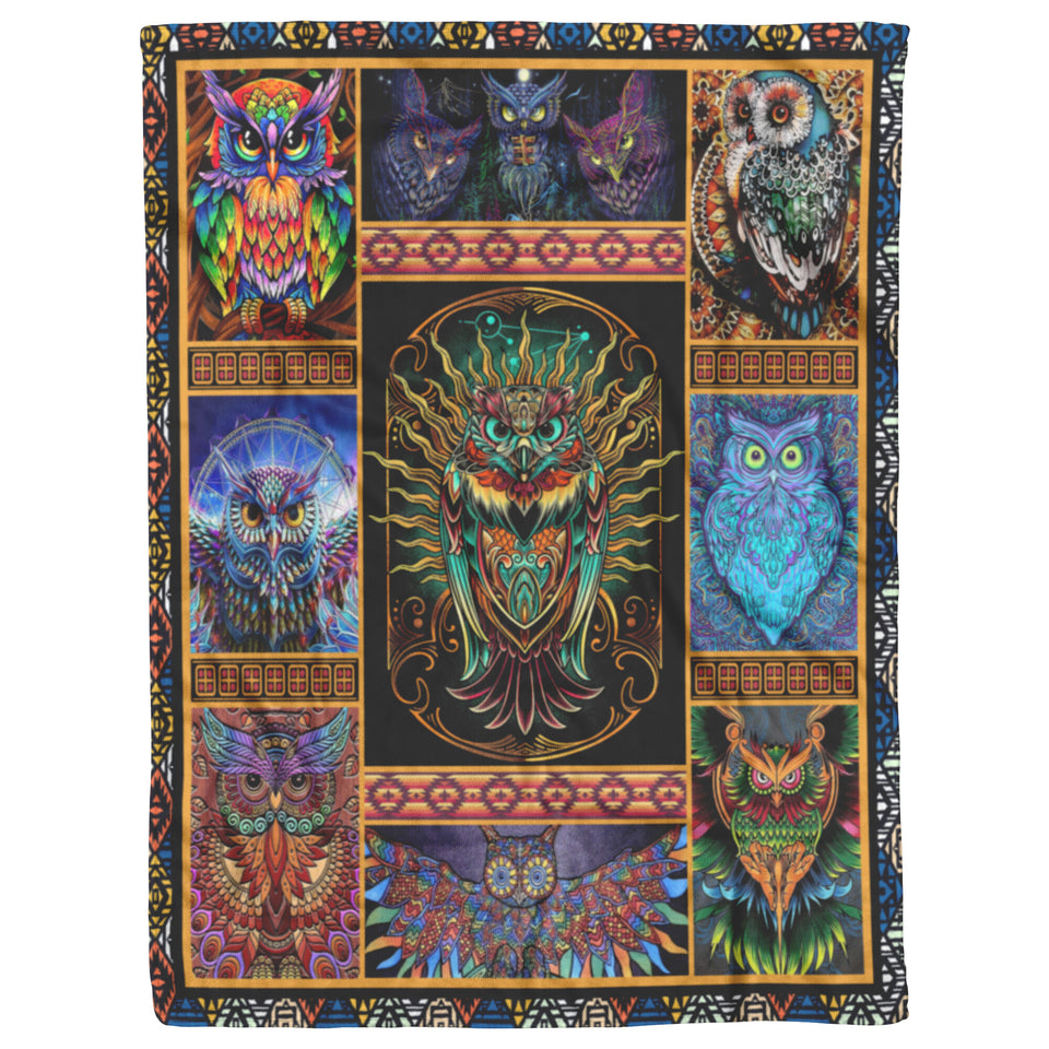 Owl Blanket, Owl Love Fleece, Sherpa Blanket copy