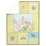 PRECIOUS MOMENTS Boy Girl Frog Crib Comforter Blanket Quilt Green Unisex Bunny