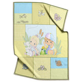 PRECIOUS MOMENTS Boy Girl Frog Crib Comforter Blanket Quilt Green Unisex Bunny