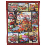 Red Truck Quilt, Country Roads Take Me Home Quilt Blanket copy
