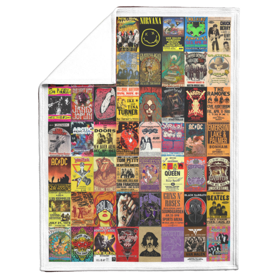 Rock Band Collage Flannel Blanket copy