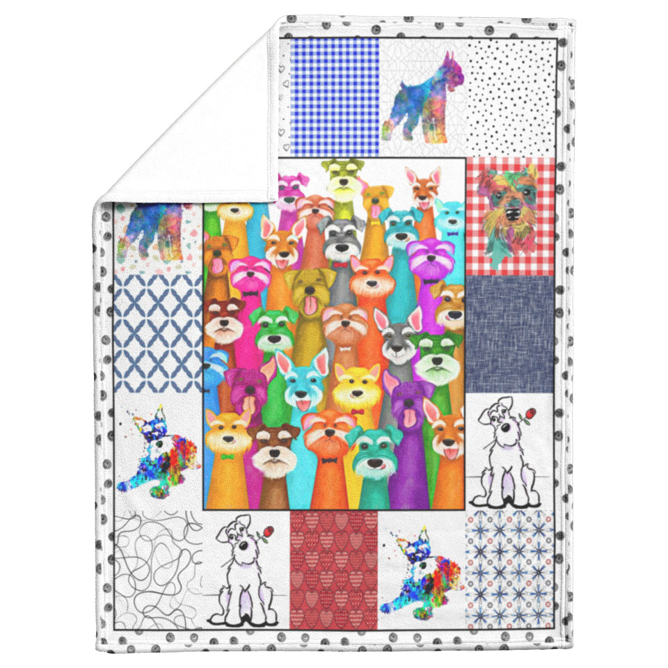 Schnauzer Dog 3D Customized Quilt copy