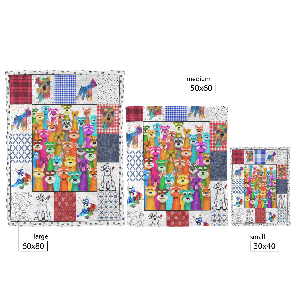 Schnauzer Dog 3D Customized Quilt copy