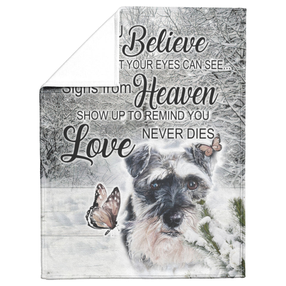Schnauzer Dog Blanket, When You Believe Fleece copy