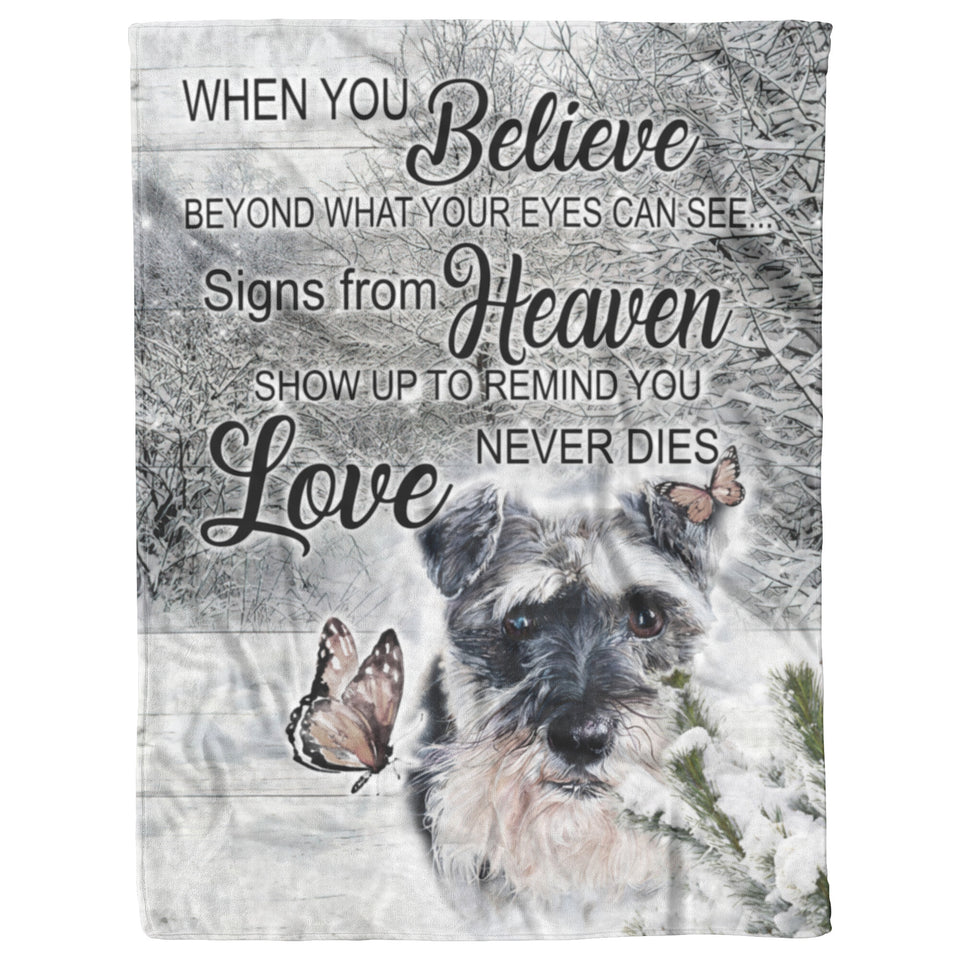 Schnauzer Dog Blanket, When You Believe Fleece copy