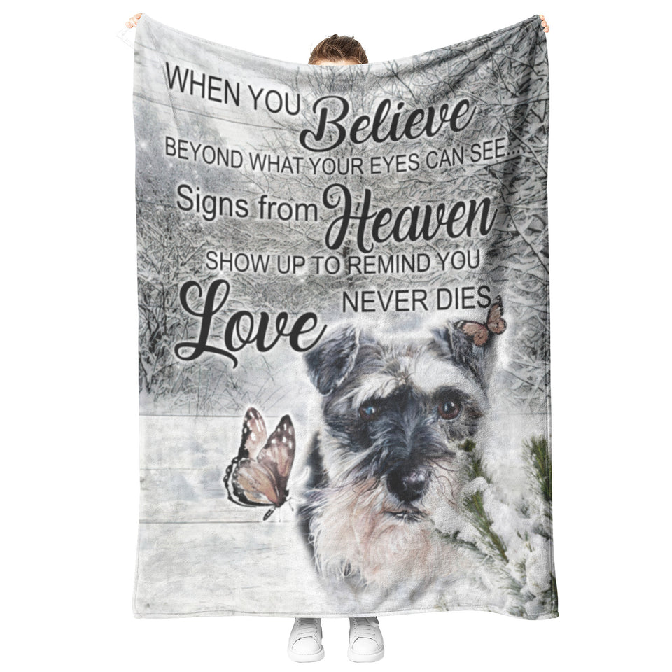 Schnauzer Dog Blanket, When You Believe Fleece copy