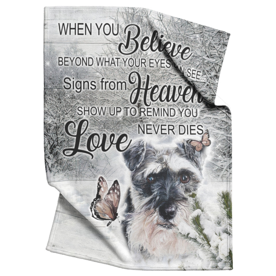 Schnauzer Dog Blanket, When You Believe Fleece copy