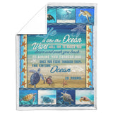 Sea Turtle Blanket Microfiber Plush Sherpa Blankets