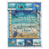 Sea Turtle Blanket Microfiber Plush Sherpa Blankets