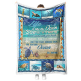 Sea Turtle Blanket Microfiber Plush Sherpa Blankets