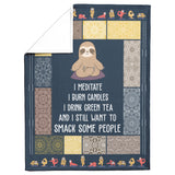 Sloth Yoga Blanket Sloth Practicing Yoga Quilt copy